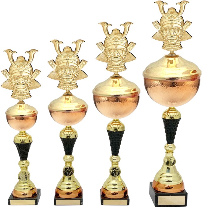 MARTIAL ARTS SAMURAI METAL TROPHY  - AVAILABLE IN 4 SIZES